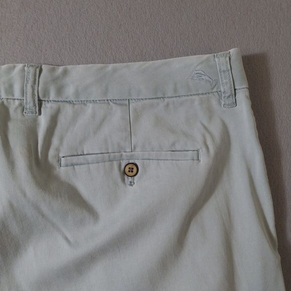 Tommy Bahama Chino Pants Mens 38x30 Seafoam Cotton Blend Solid Flat Front - Picture 14 of 14